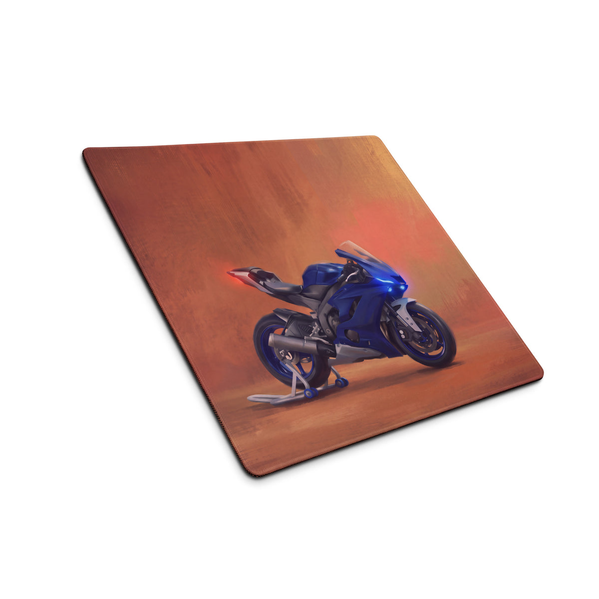 Yamaha R6 Inspired Extended Gaming Desk Mat, Racing Motorcycle Office Decor, Non-Slip Rubber Base