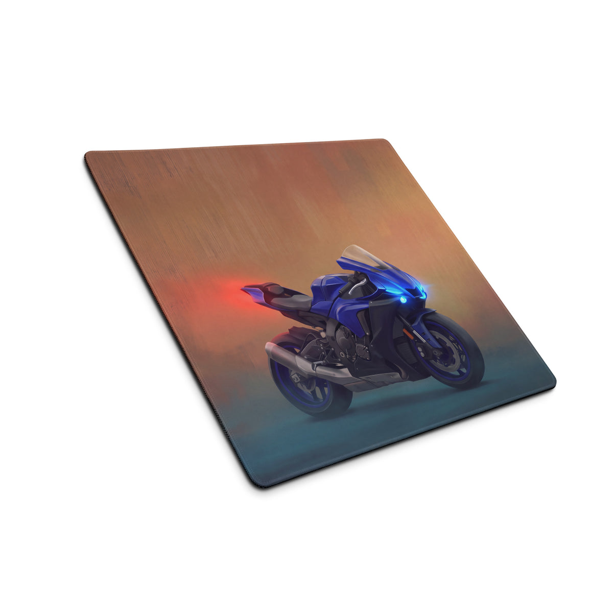 Yamaha R1 Inspired Large Gaming Mousepad, Sportbike Desktop Mat, Stitched Edges Gamer Gift