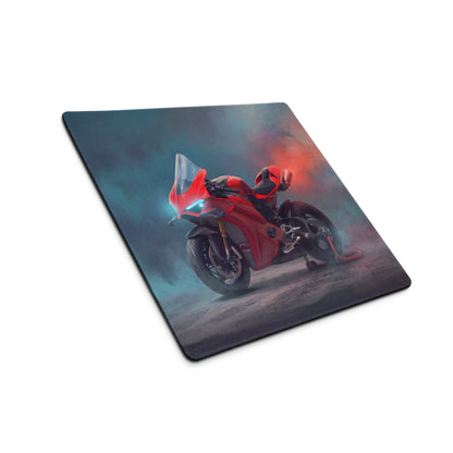Ducati Panigale V4 Inspired Large Mouse Pad, Italian Racing Superbike Gamer Gift, Stitched Edges
