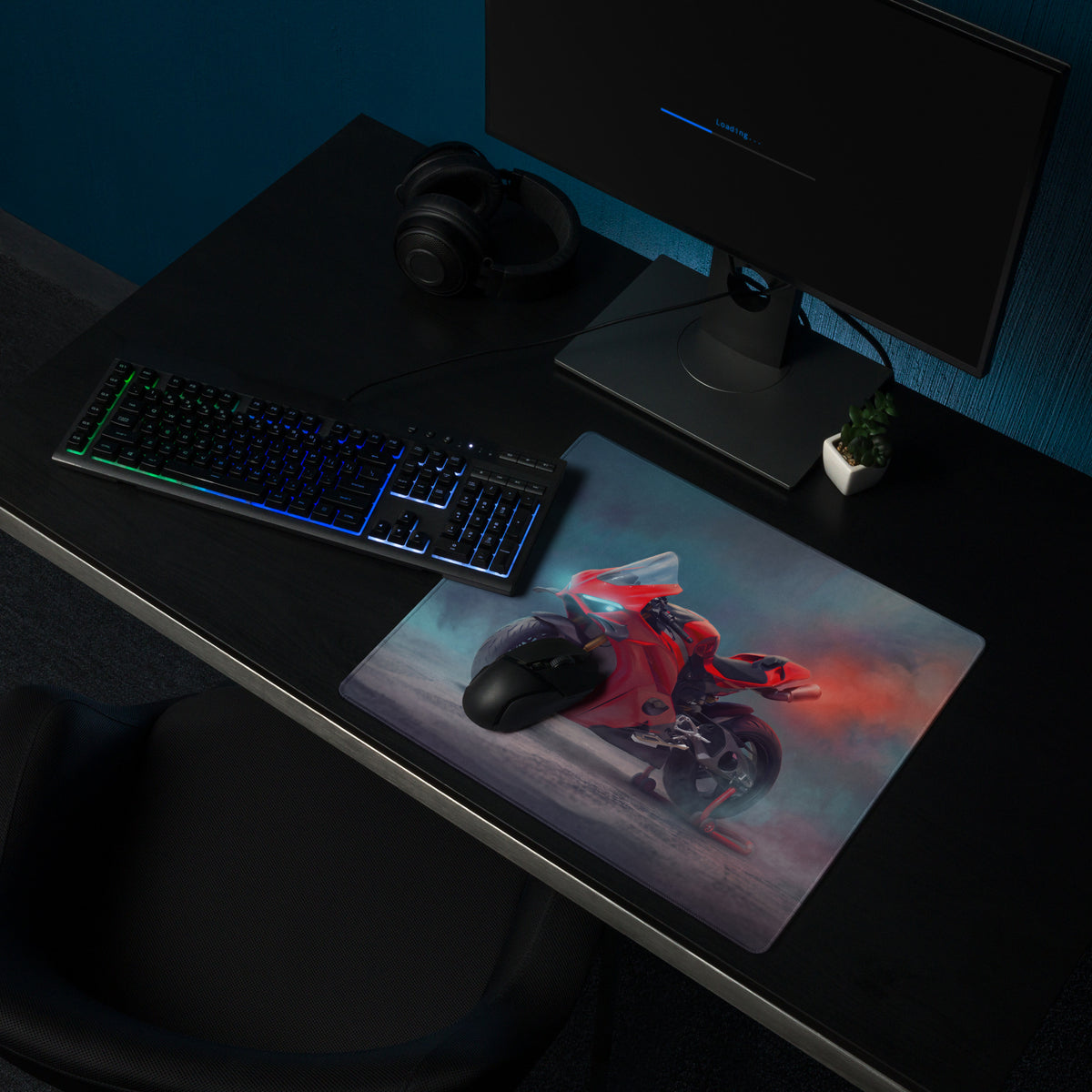 Ducati Panigale V4 Inspired Large Mouse Pad, Italian Racing Superbike Gamer Gift, Stitched Edges