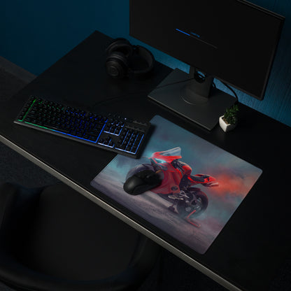 Ducati Panigale V4 Inspired Large Mouse Pad, Italian Racing Superbike Gamer Gift, Stitched Edges