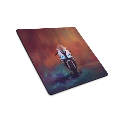 BMW S1000RR Inspired Gaming Desk Pad, Track Superbike Office Decor, Waterproof Rubber Base