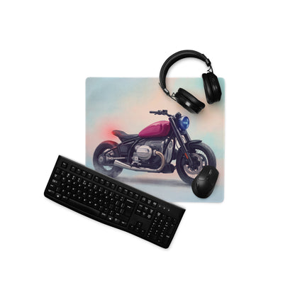 BMW R18 Inspired Extended Desk Mat, Retro Cruiser Motorcycle Office Decor, Non-Slip Gaming Accessory