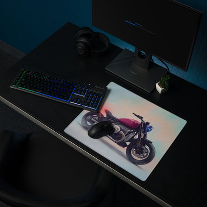 BMW R18 Inspired Extended Desk Mat, Retro Cruiser Motorcycle Office Decor, Non-Slip Gaming Accessory
