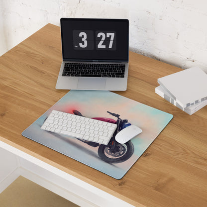 BMW R18 Inspired Extended Desk Mat, Retro Cruiser Motorcycle Office Decor, Non-Slip Gaming Accessory
