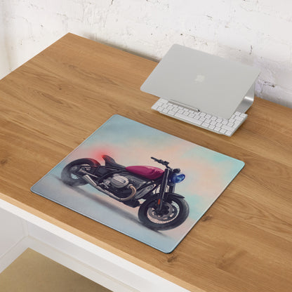 BMW R18 Inspired Extended Desk Mat, Retro Cruiser Motorcycle Office Decor, Non-Slip Gaming Accessory