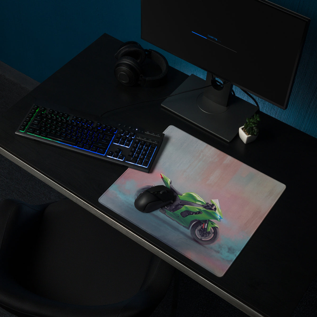 Kawasaki Ninja ZX-10RR Inspired Giant Desk Mat, Track Superbike Gamer Gift, Smooth Tracking