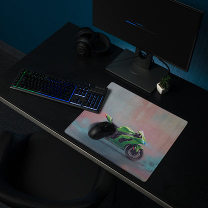 Kawasaki Ninja ZX-10RR Inspired Giant Desk Mat, Track Superbike Gamer Gift, Smooth Tracking