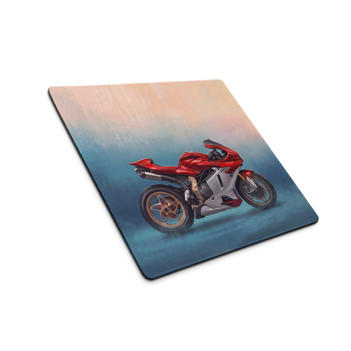 MV Agusta Superveloce Inspired Extra Large Gaming Mousepad, Italian Superbike Office Decor, Non-Slip Stitched Edges