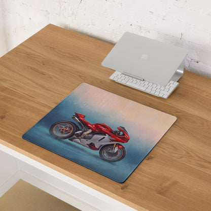 MV Agusta Superveloce Inspired Extra Large Gaming Mousepad, Italian Superbike Office Decor, Non-Slip Stitched Edges