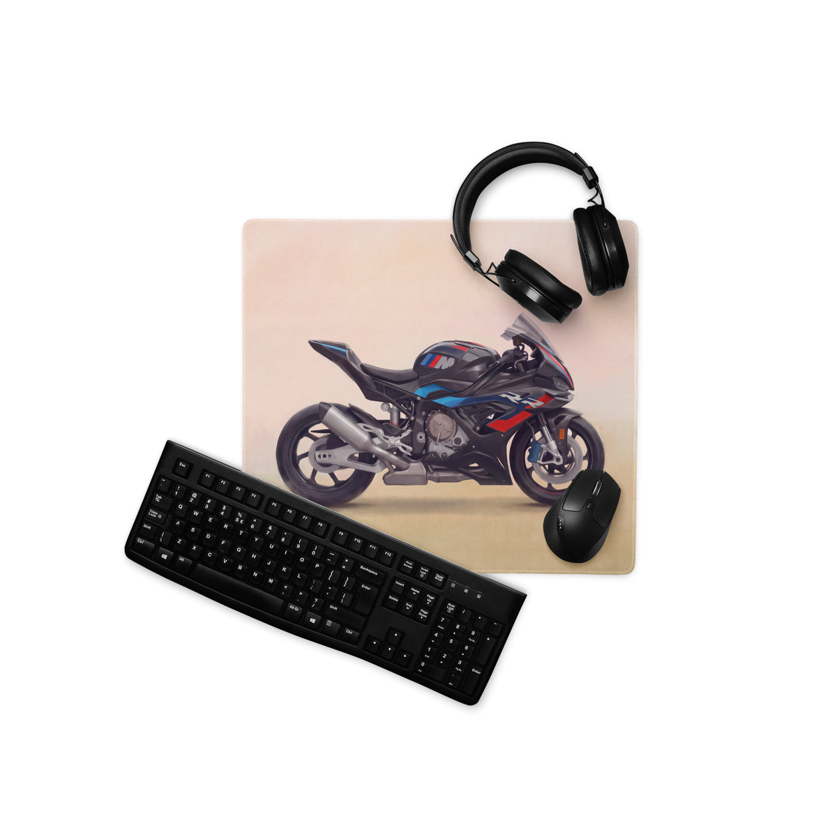 BMW M1000RR Inspired Extended Desk Mat, Track Superbike Gamer Gift, Smooth Tracking Surface