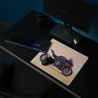 BMW M1000RR Inspired Extended Desk Mat, Track Superbike Gamer Gift, Smooth Tracking Surface