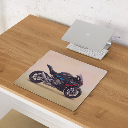 BMW M1000RR Inspired Extended Desk Mat, Track Superbike Gamer Gift, Smooth Tracking Surface