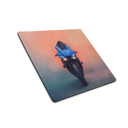 Yamaha YZF-R1 Inspired Giant Desk Mat, Supersport Office Accessory, Stitched Edges
