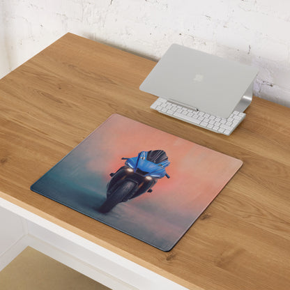 Yamaha YZF-R1 Inspired Giant Desk Mat, Supersport Office Accessory, Stitched Edges