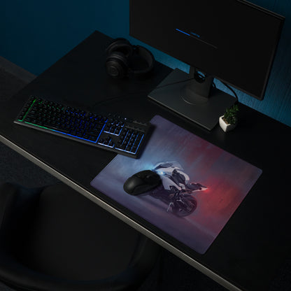 BMW S1000RR Inspired Extended Gaming Desk Mat, Track Superbike Office Decor, Non-Slip Base