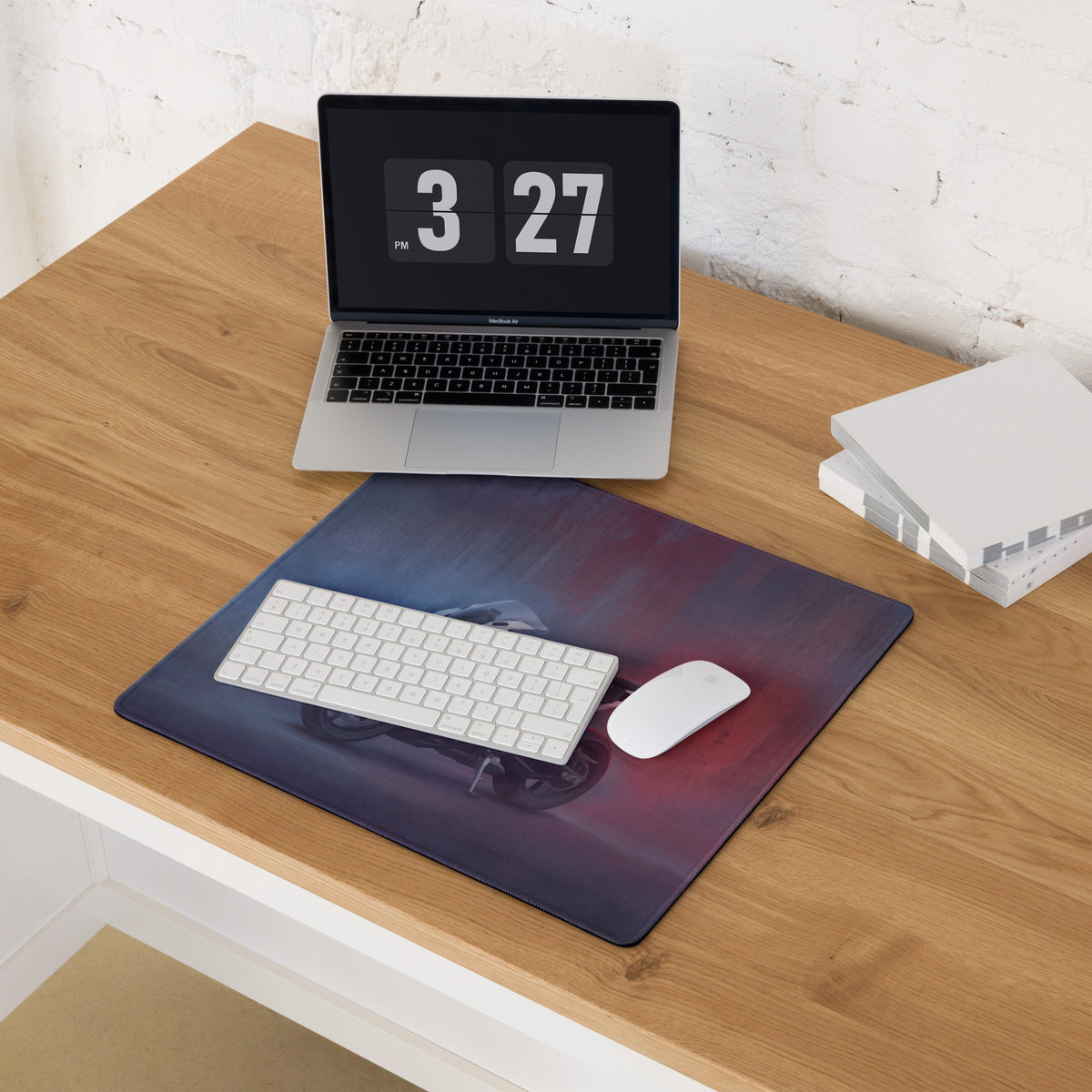 BMW S1000RR Inspired Extended Gaming Desk Mat, Track Superbike Office Decor, Non-Slip Base