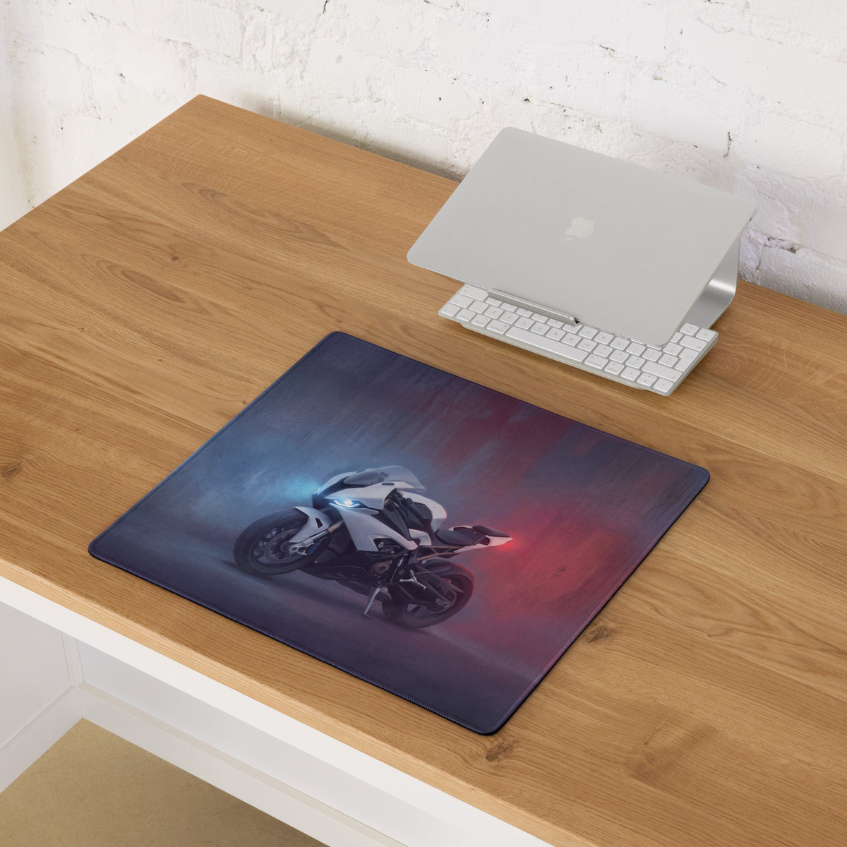 BMW S1000RR Inspired Extended Gaming Desk Mat, Track Superbike Office Decor, Non-Slip Base