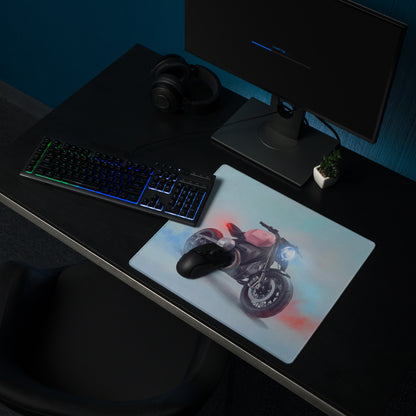 BMW R18 Inspired Giant Desk Mat, Classic Cruiser Motorcycle Gamer Gift, Stitched Edges Mousepad