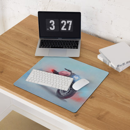 BMW R18 Inspired Giant Desk Mat, Classic Cruiser Motorcycle Gamer Gift, Stitched Edges Mousepad