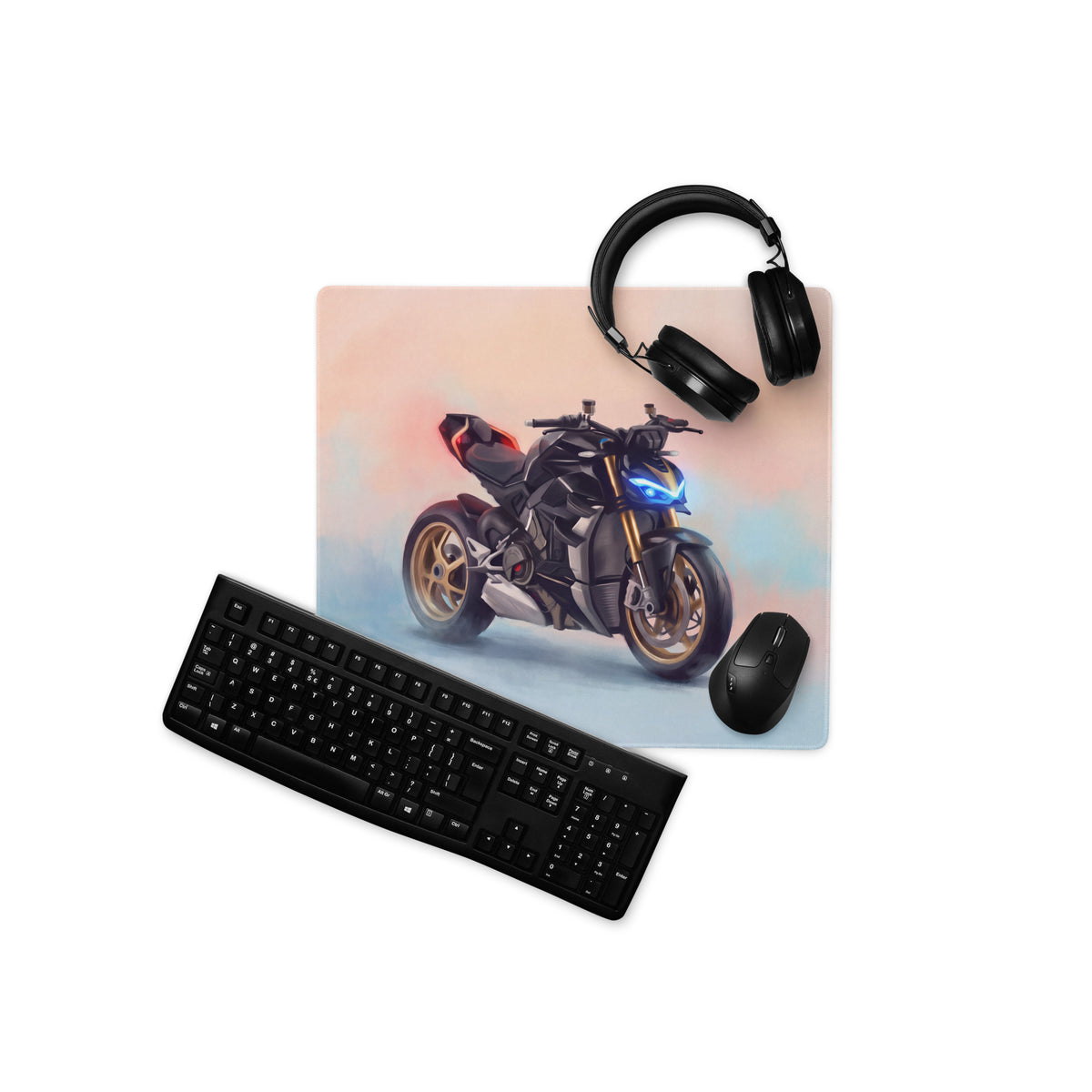 Ducati Streetfighter V4 Inspired Large Mouse Pad, Naked Superbike Desk Accessory, Non-Slip Rubber Base