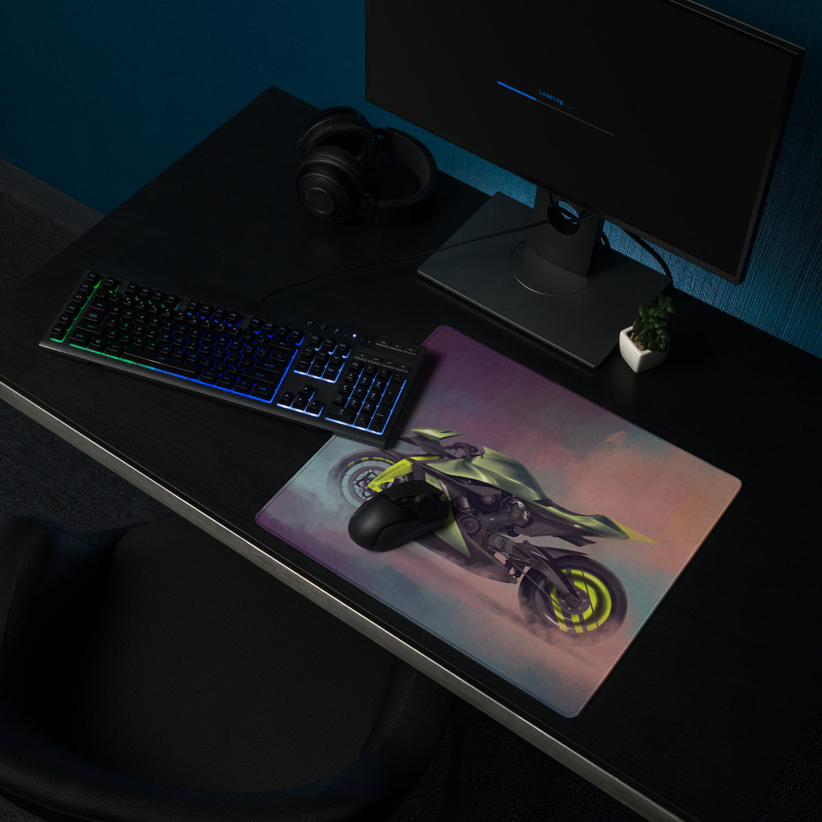 Aston Martin AMB 001 Inspired Extra Large Gaming Mouse Pad, Futuristic Electric Bike Desk Mat, Non-Slip Rubber Base