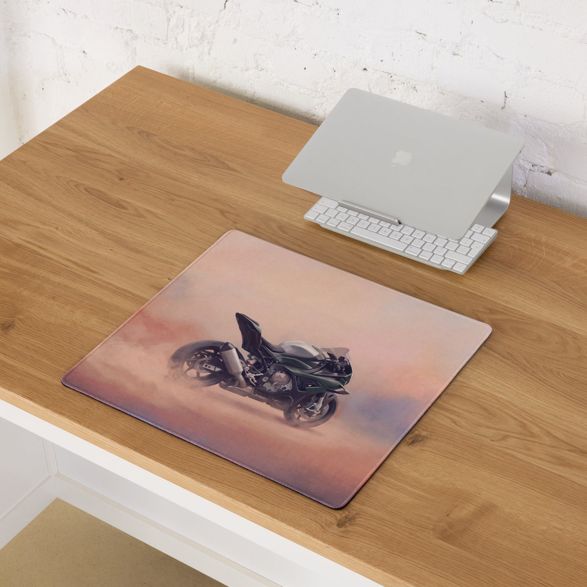 BMW S1000RR Inspired Extended Desk Mat, Racing Superbike Office Decor, Smooth Tracking Surface