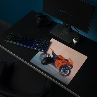 KTM RC16 Inspired Extended Desk Mat, Racing Motorcycle Office Decor, Smooth Stitched Edges