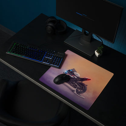 BMW S1000RR Inspired Giant Desk Mat, Track Sportbike Office Setup, Smooth Tracking