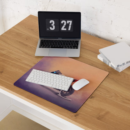 BMW S1000RR Inspired Giant Desk Mat, Track Sportbike Office Setup, Smooth Tracking