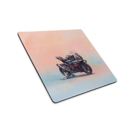 BMW M1000RR Inspired Extra Large Gaming Mousepad, Motorsport Office Setup, Waterproof Rubber Base