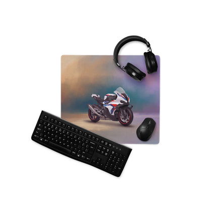 BMW M1000RR Inspired Extended Desk Mat, Racing Superbike Office Decor, Smooth Tracking Surface