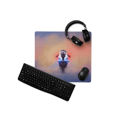 BMW S1000RR Inspired Extended Desk Pad, Racing Motorcycle Office Decor, Waterproof Surface