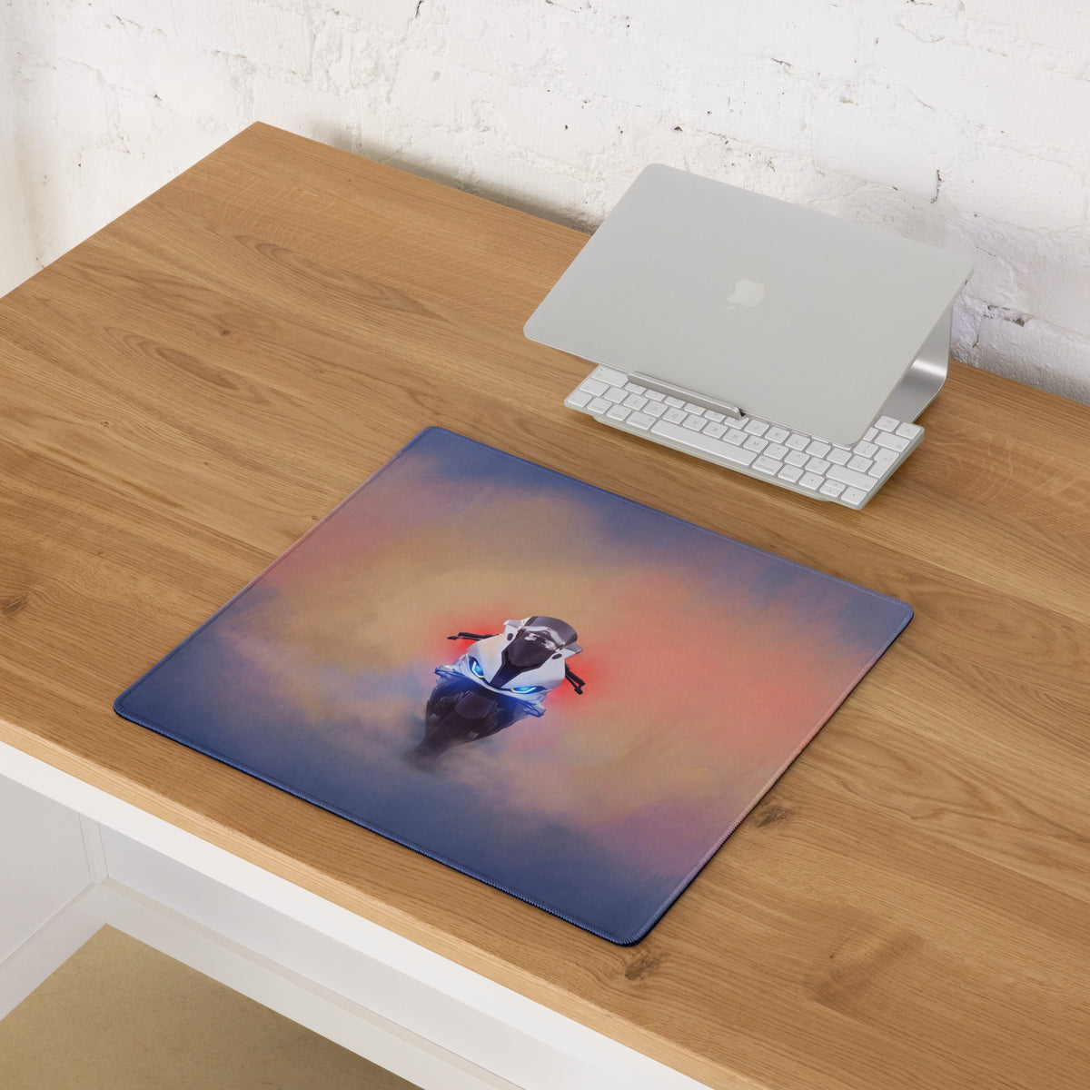 BMW S1000RR Inspired Extended Desk Pad, Racing Motorcycle Office Decor, Waterproof Surface