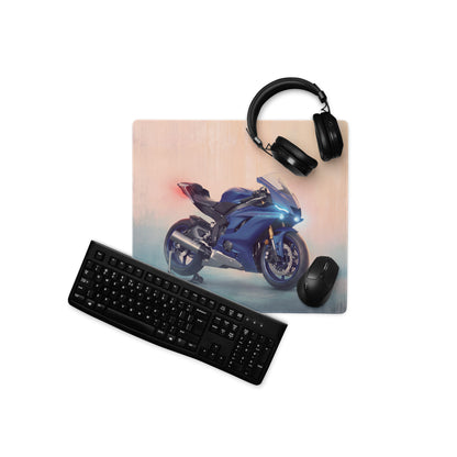 Yamaha YZF-R6 Inspired Giant Desk Mat, Sportbike Office Setup, Smooth Tracking Surface