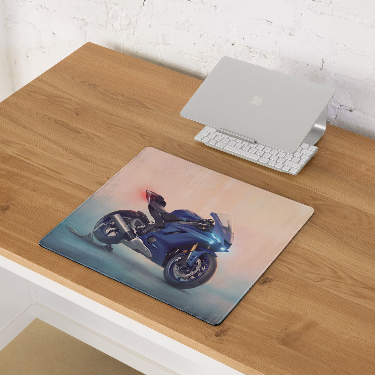 Yamaha YZF-R6 Inspired Giant Desk Mat, Sportbike Office Setup, Smooth Tracking Surface