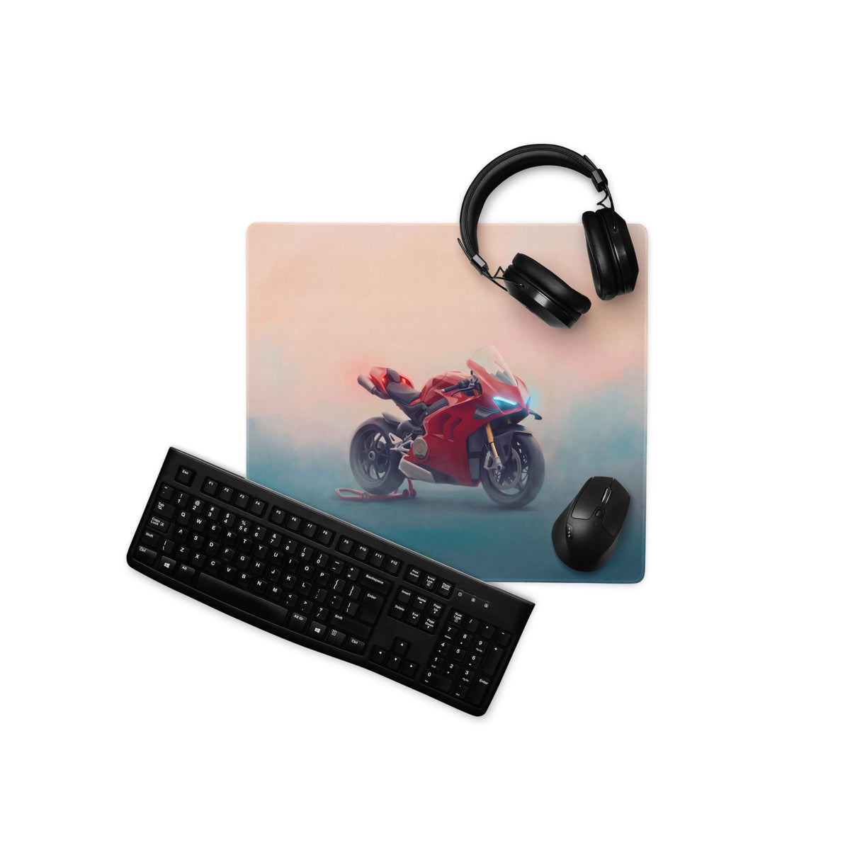 Ducati Panigale V4S Inspired Extra Large Gaming Mousepad, Italian Superbike Desk Accessory, Non-Slip Rubber Base
