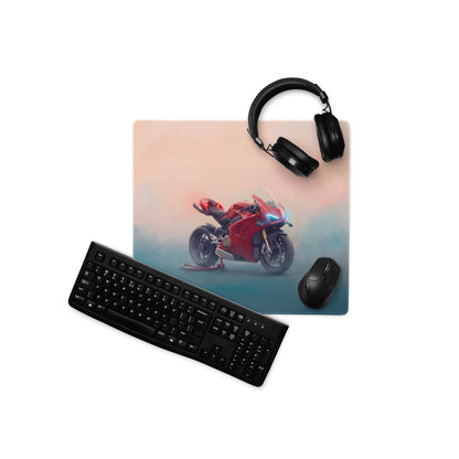 Ducati Panigale V4S Inspired Extra Large Gaming Mousepad, Italian Superbike Desk Accessory, Non-Slip Rubber Base