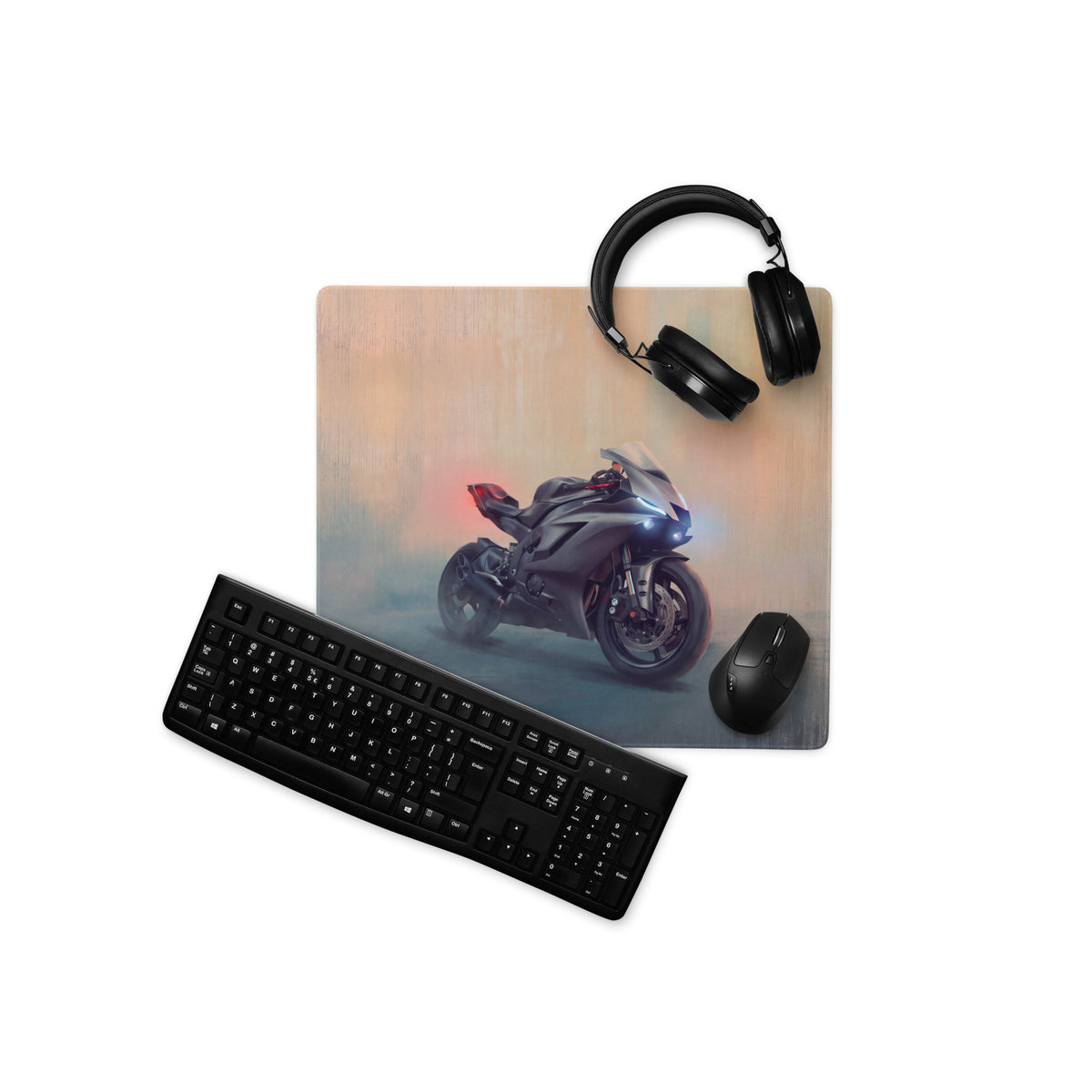 Yamaha R6 Dark Edition Inspired Giant Desk Mat, Stealth Supersport Office Setup, Precision Gaming Accessory