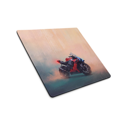 Yamaha R1 Inspired Extended Desk Mat, Racing Motorcycle Office Decor, Smooth Stitched Edges