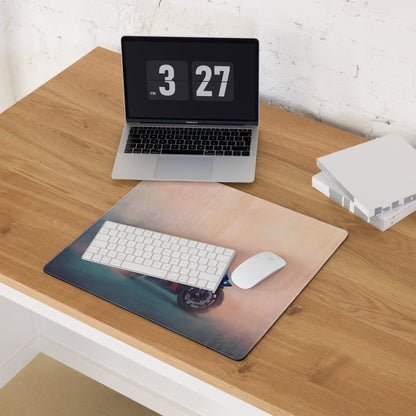 Yamaha R1 Inspired Extended Desk Mat, Racing Motorcycle Office Decor, Smooth Stitched Edges