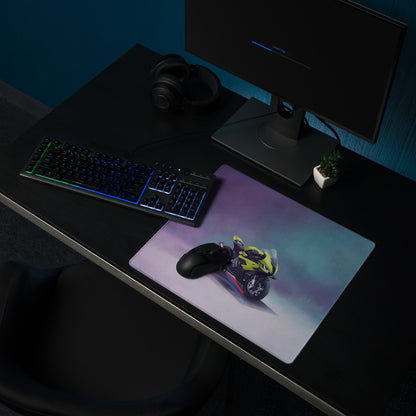 BMW S1000RR Inspired Extra Large Gaming Desk Mat, Neon Green Superbike Office Mousepad