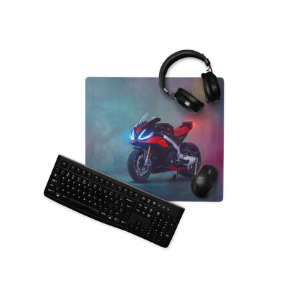 Aprilia RSV4 Factory Inspired Extended Racing Mouse Pad, Red and Black Superbike Gaming Desk Mat