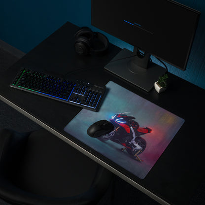Aprilia RSV4 Factory Inspired Extended Racing Mouse Pad, Red and Black Superbike Gaming Desk Mat
