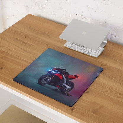 Aprilia RSV4 Factory Inspired Extended Racing Mouse Pad, Red and Black Superbike Gaming Desk Mat