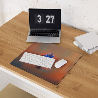 Rectangular yamaha yzf-r1 inspired large gaming mousepad with vibrant orange red and blue gradient sky design for desk protection
