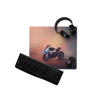 BMW S1000RR Inspired Extended Mouse Pad, White and Black Racing Desk Protector
