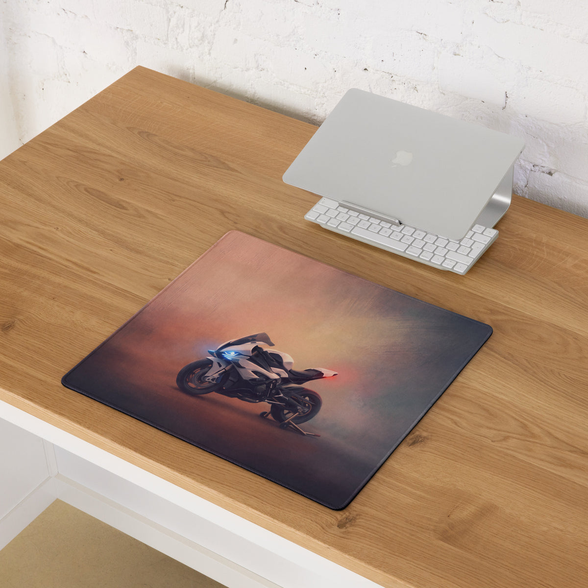 BMW S1000RR Inspired Extended Mouse Pad, White and Black Racing Desk Protector