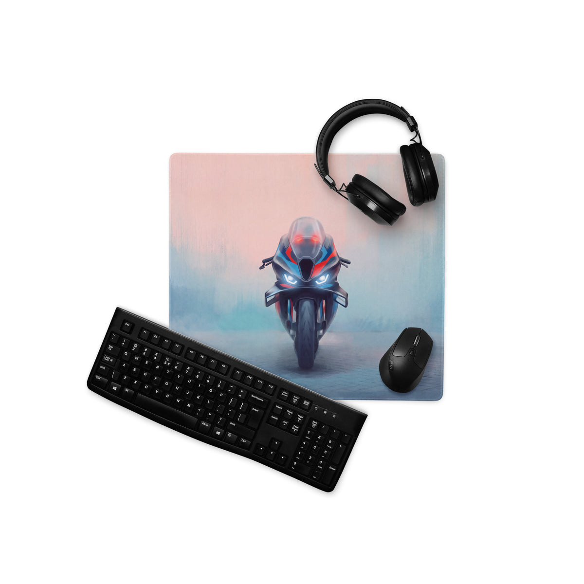 BMW M1000RR Inspired Extra Large Desk Pad, Motorsport Blue and Red Gamer Mousepad