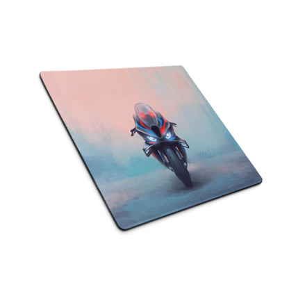 BMW M1000RR Inspired Extra Large Desk Pad, Motorsport Blue and Red Gamer Mousepad